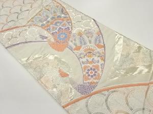 孔雀に変わり華紋模様織出し袋帯